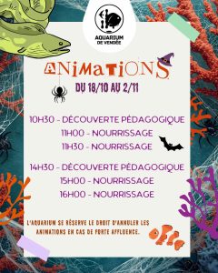 Animations toussaint Aquarium Vendée